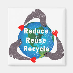 Verminder hergebruik Recyclen Magneet