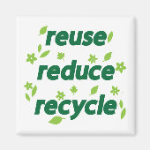 Verminder hergebruik recyclen magneet (Voorkant)