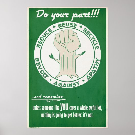 Verminder hergebruik Recyclen Poster (Voorkant)