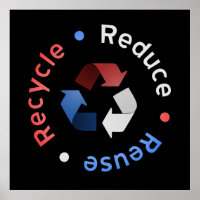 Verminder, hergebruik, Recyclen Poster (RWB)