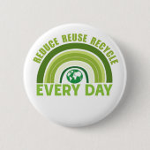 Verminder hergebruik recyclen ronde button 5,7 cm (Voorkant)