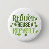 Verminder hergebruik recyclen ronde button 5,7 cm (Voorkant)
