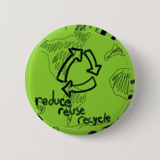 Verminder hergebruik Recyclen Ronde Button 5,7 Cm (Voorkant)