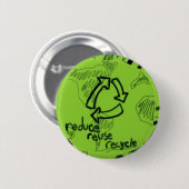 Verminder hergebruik Recyclen Ronde Button 5,7 Cm (Voorkant /achterkant)