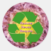Verminder, hergebruik, Recyclen Ronde Sticker (Voorkant)