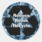 Verminder, hergebruik, Recyclen Ronde Sticker (Voorkant)