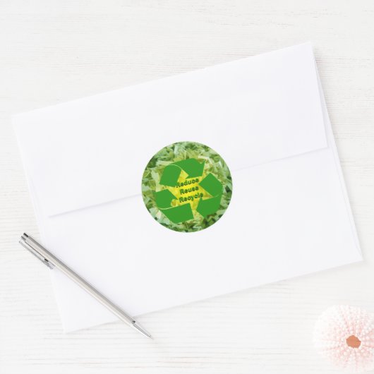 Verminder, hergebruik, Recyclen Ronde Sticker (Envelop)