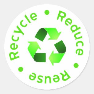 Verminder - hergebruik - Recyclen sticker