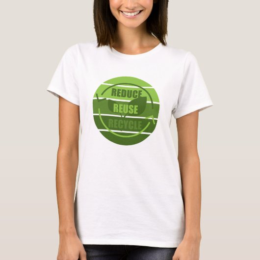 Verminder hergebruik recyclen t-shirt (Voorkant)