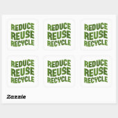 Verminder hergebruik recyclen vierkante sticker (Vel)