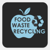 Verminder milieuvriendelijk voedselverspilling rec vierkante sticker (Voorkant)