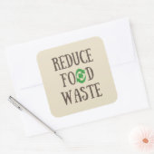 Verminder milieuvriendelijk voedselverspilling rec vierkante sticker (Envelop)