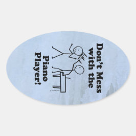 Verminder niet met de Piano Player Oval Sticker