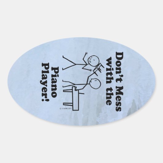 Verminder niet met de Piano Player Oval Sticker (Voorkant)