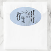 Verminder niet met de Piano Player Oval Sticker (Tas)
