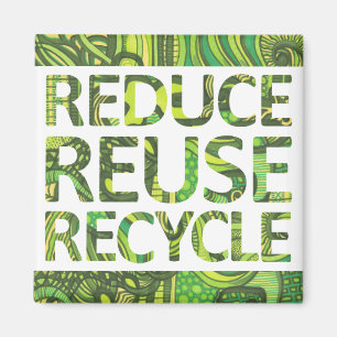Verminder Reuse Recyclen Groene Magnet Magneet