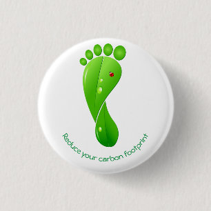 Verminder uw milieuvriendelijke koolstofvoetafdruk ronde button 3,2 cm