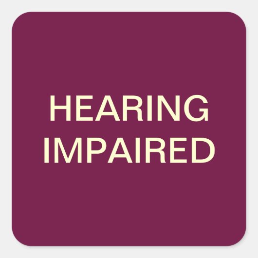 Verminderd gehoor Medische Grafieketiketten Vierkante Sticker (Voorkant)