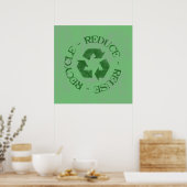 Verminderd Verminder Hergebruik Recyclen Poster (Keuken)