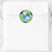Verminderen, hergebruiken, Recyclen (Earth) Ronde Sticker (Tas)