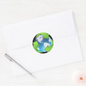Verminderen, hergebruiken, Recyclen (Earth) Ronde Sticker (Envelop)