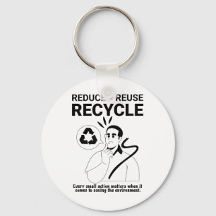 Verminderen, hergebruiken, Recyclen _ Milieubesche Sleutelhanger
