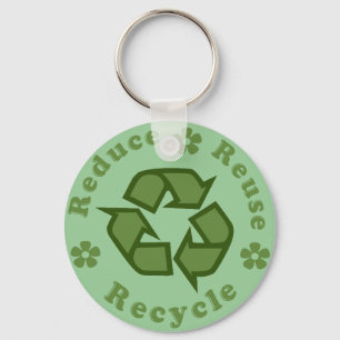Verminderen Hergebruiken Recyclen Sleutelhanger
