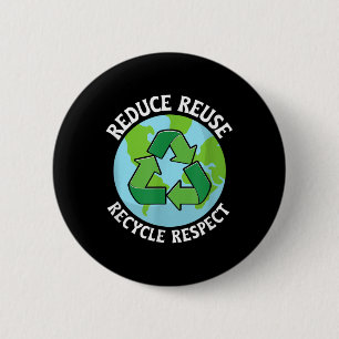 Vermindering van hergebruik Recyclen milieubescher Ronde Button 5,7 Cm