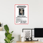 Vermisst Mikkel Nielsen Poster (Thuiskantoor)