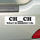 Vermist in de kerk bumpersticker (Op auto)