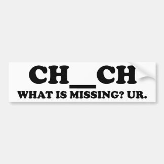 Vermist in de kerk bumpersticker