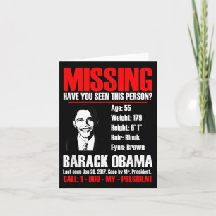 Vermiste President Obama T-Shirt Kaart