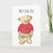 "Vermiste u" Zad Teddy Bear met Red Sweater Kaart (Voorkant)