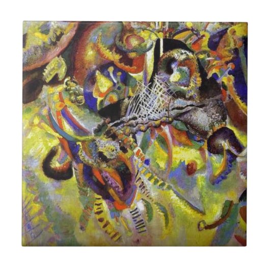 Vermoedelijk Abstract schilderen door Kandinsky Tegeltje (Voorkant)