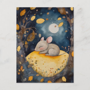 Vermoeid Little Woodland Mouse Briefkaart