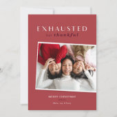 Vermoeid maar Dankbaar Grappige Kerstkaart (Voorkant)