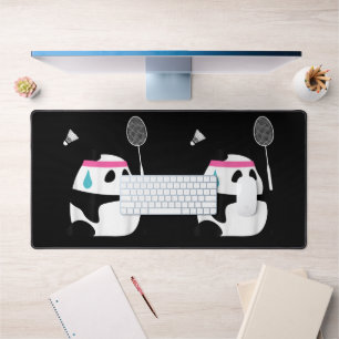 Vermoeide badmintonpanda grappig schattig bureaumat