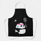 Vermoeide badmintonpanda grappig schattig schort (Voorkant)