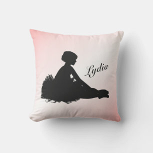 Vermoeide Ballerina Persoonlijk met Naam Roze Buitenkussen