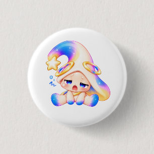 Vermoeide Gaap Pastel Knop Cute Uitgeputte Speld Ronde Button 3,2 Cm
