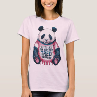Vermoeide Grappige Reeds Moe Panda Humor Grap T-shirt