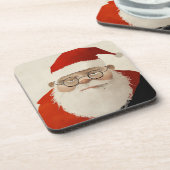 Vermoeide kerstman bier onderzetter (Linkerzijde)