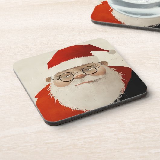 Vermoeide kerstman bier onderzetter (Linkerzijde)
