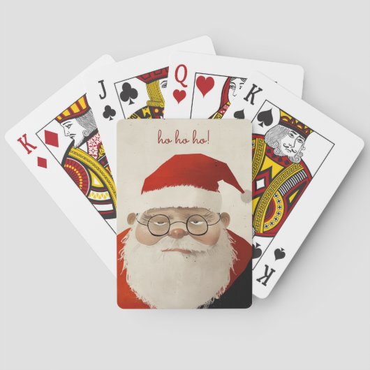 Vermoeide kerstman pokerkaarten (Achterkant)
