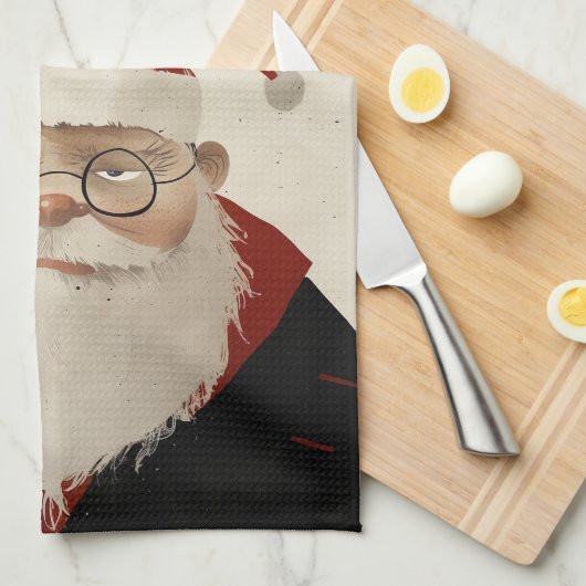 Vermoeide kerstman theedoek (Quarter Fold)