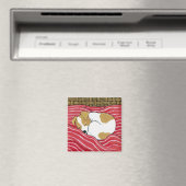 Vermoeide kleine pup - Sleeping Dog Art Magnet Magneet (Insitu (Vaatwasser))