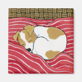 Vermoeide kleine pup - Sleeping Dog Art Magnet Magneet