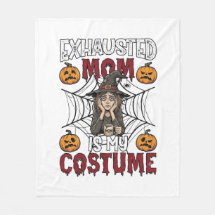 Vermoeide Moeder Is Kostuum Halloween Heks Koffie Fleece Deken