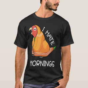 Vermoeide Papegaai Haat Ochtenden I Roze Gezichtig T-shirt