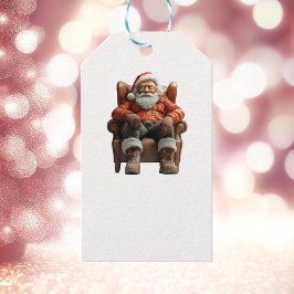 Vermoeide Santa White Gift Label Cadeaulabel